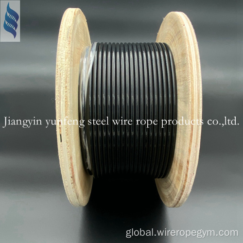 NYLON Coated Cable 6.0MM High Quality 4.8mm Black TPU/PA/NYLON Coated GYM Cable Manufactory